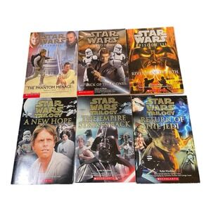 Star Wars Movie Novelizations Lot of 6 Scholastic Paperback Books Episodes I-VI